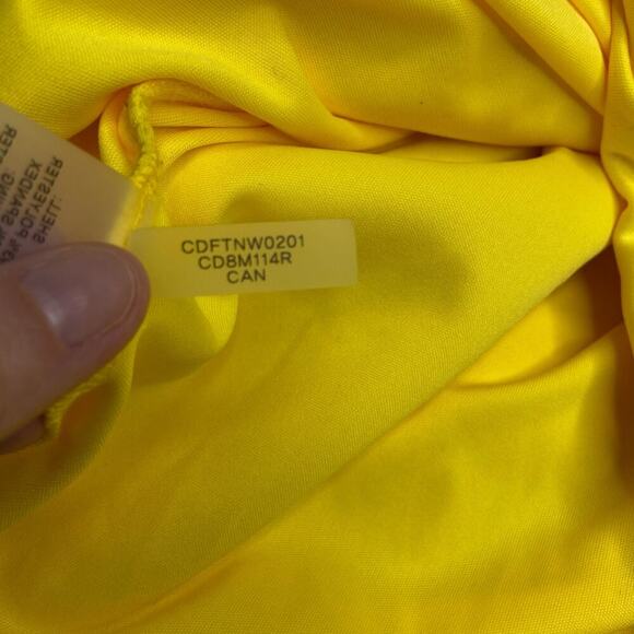 Calvin Klein Size 10 Bright Yellow Sheath Scuba Neoprene Dress Classic Career - Picture 10 of 15